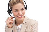Cheerful call center agent