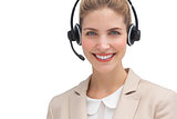 Pretty businesswoman with headset