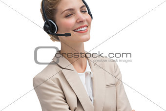 Customer service agent smiling at the camera