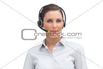 Stylish businesswoman with headset