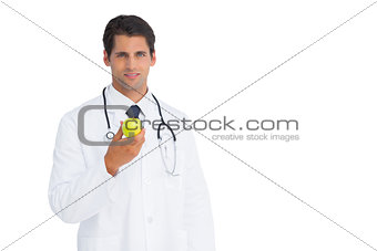 Doctor holding an apple