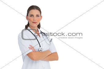 Serious nurse with arms crossed