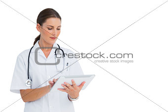 Nurse working on her tablet