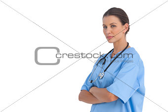 Surgeon with arms crossed