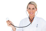 Doctor smiling with stethoscope