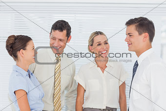 Business people laughing together