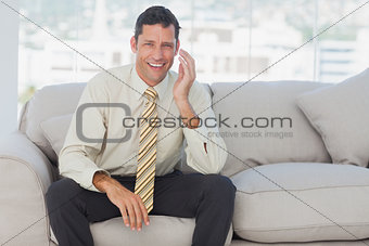 Businessman sitting on the couch