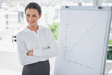 Confident businesswoman presenting a graph