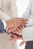 Business colleauges hands together