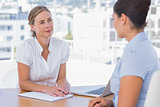 Woman having a job interview with a businesswoman
