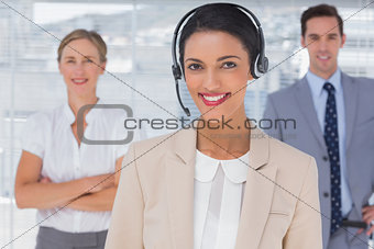 Attractive woman with headset