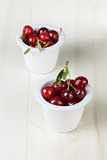 ripe cherries in bowl