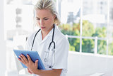 Nurse holding a digital tablet