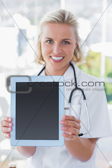 Nurse showing her digital tablet
