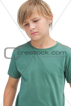 Young boy thinking about something
