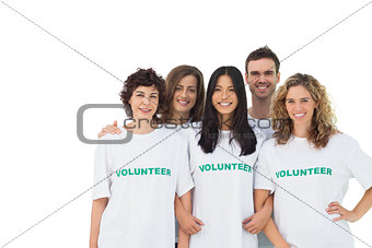 Smiling group of volunteers standing