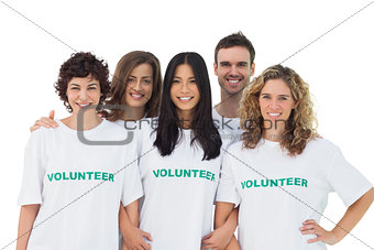 Group of people wearing volunteer tshirt