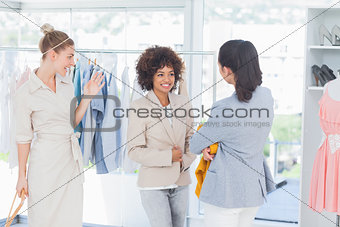 Cheerful woman wearing a blazer