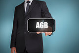Businessman touching the word agb