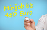 Businessman writing in yellow minijob bis 450 euro