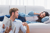 Couple relaxing in the living room
