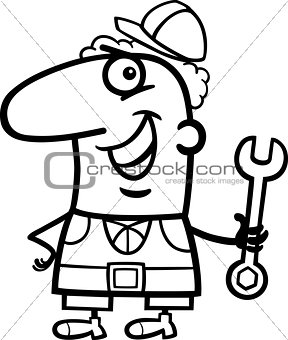 worker cartoon coloring page