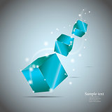 Abstract cubes with glow eps10 vector illustration