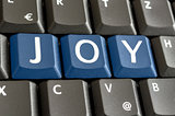 Joy spelled on computer keyboard