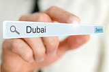 Word Dubai written in search bar