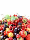 berry assortment - raspberries, blackberries, strawberries, currants, cherries