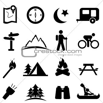 Camping icon set