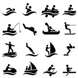 Water sports icon set