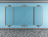 Empty blue classic room