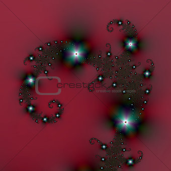 Jewelled Spiral in Red and Green
