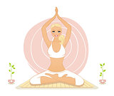 Beautiful woman doing yoga exercises