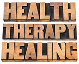 health, therapy and healing words