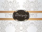 Elegant wedding invitation card in vintage style