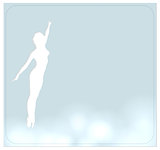 Vector background with a dancer. paper Cut