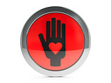 Black hand with love icon with highlight