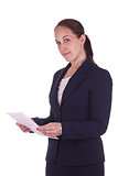 Portrait of a business woman holding a document