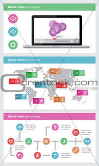 Ui, infographics and web elements including flat design. EPS10 vector illustration.
