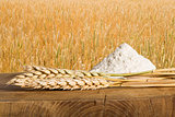 Bread, flour and wheat cereal crops.