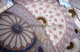 Ceiling in the Blue (Sultan Ahmed) Mosque, Istanbul, Turkey