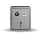 Double lock safe icon isolated on white background