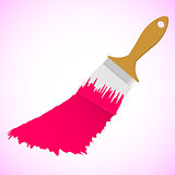 Pink colour paint brush on pink smooth background