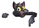 Halloween black cat cartoon