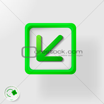 eco symbol, direction movement left and down