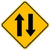 Yellow Sign Directional Arrows
