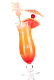 Orange tropical alcohol cocktail