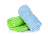 Green and blue towels